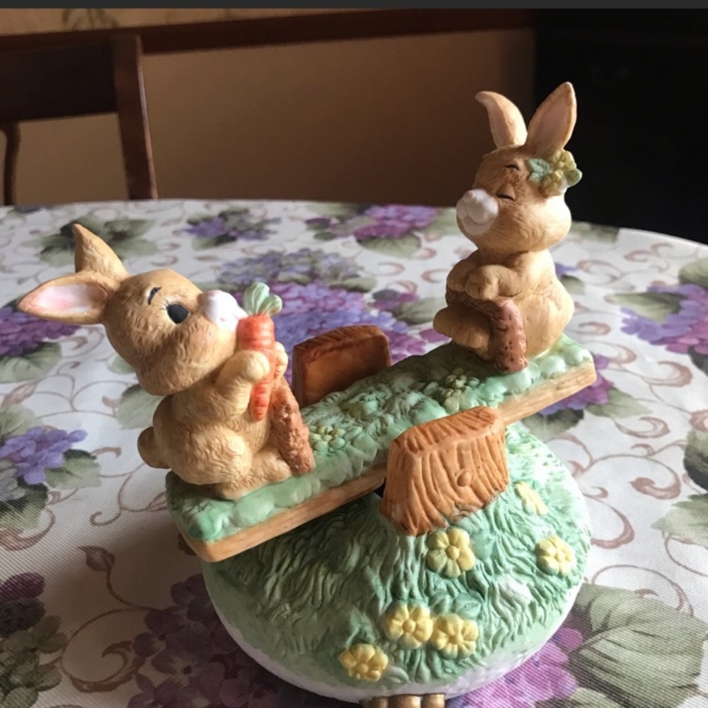MUSICAL BUNNIES ON A SEESAW “at the Easter parade” - Picture 2 of 12